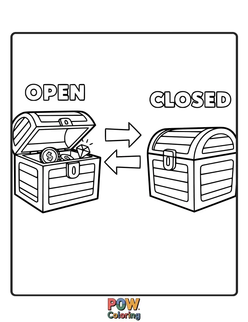 Free coloring page of A blooming flower reaching for the sun stands beside a tightly closed bud, waiting to open.