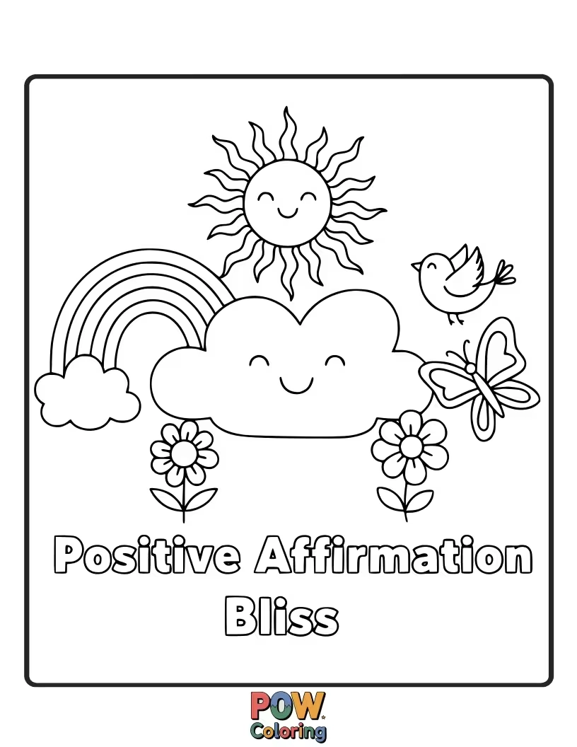 Free coloring page of A whimsical cat lounging in a sunbeam, embodying pure contentment and relaxation.