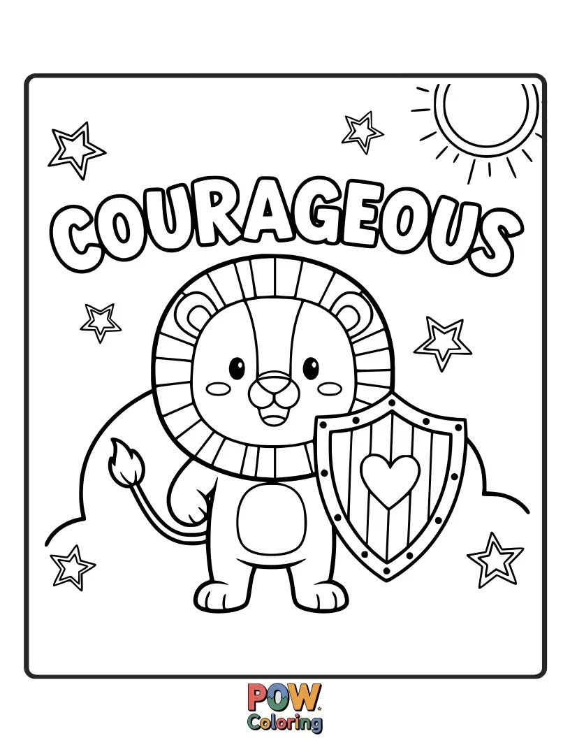Free coloring page of A tiny knight facing a friendly dragon, depicting bravery in the face of perceived fears.