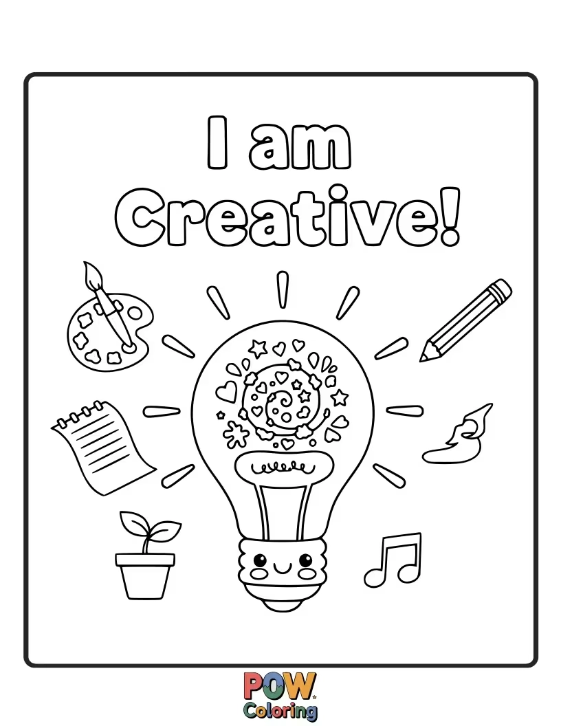 Free coloring page of A playful paintbrush with swirls of color, sparking imagination and artistic expression.