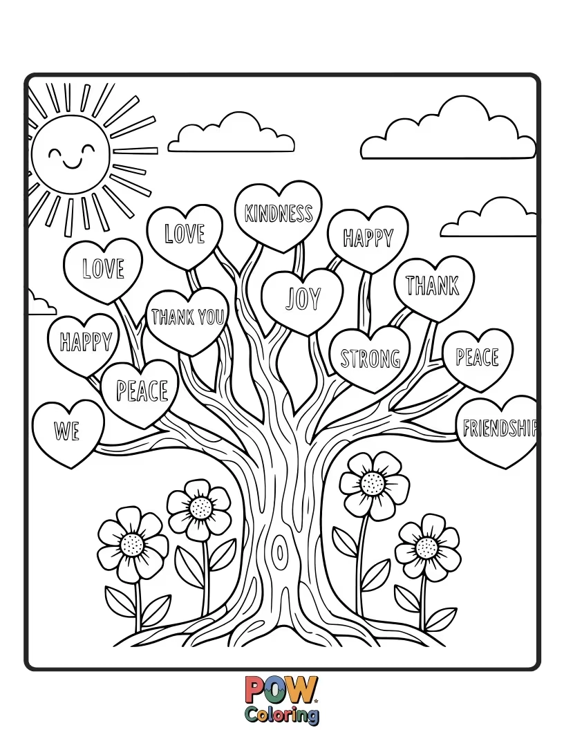 Free coloring page of A basket overflowing with colorful fruits and flowers, a reminder to appreciate life's abundant blessings.