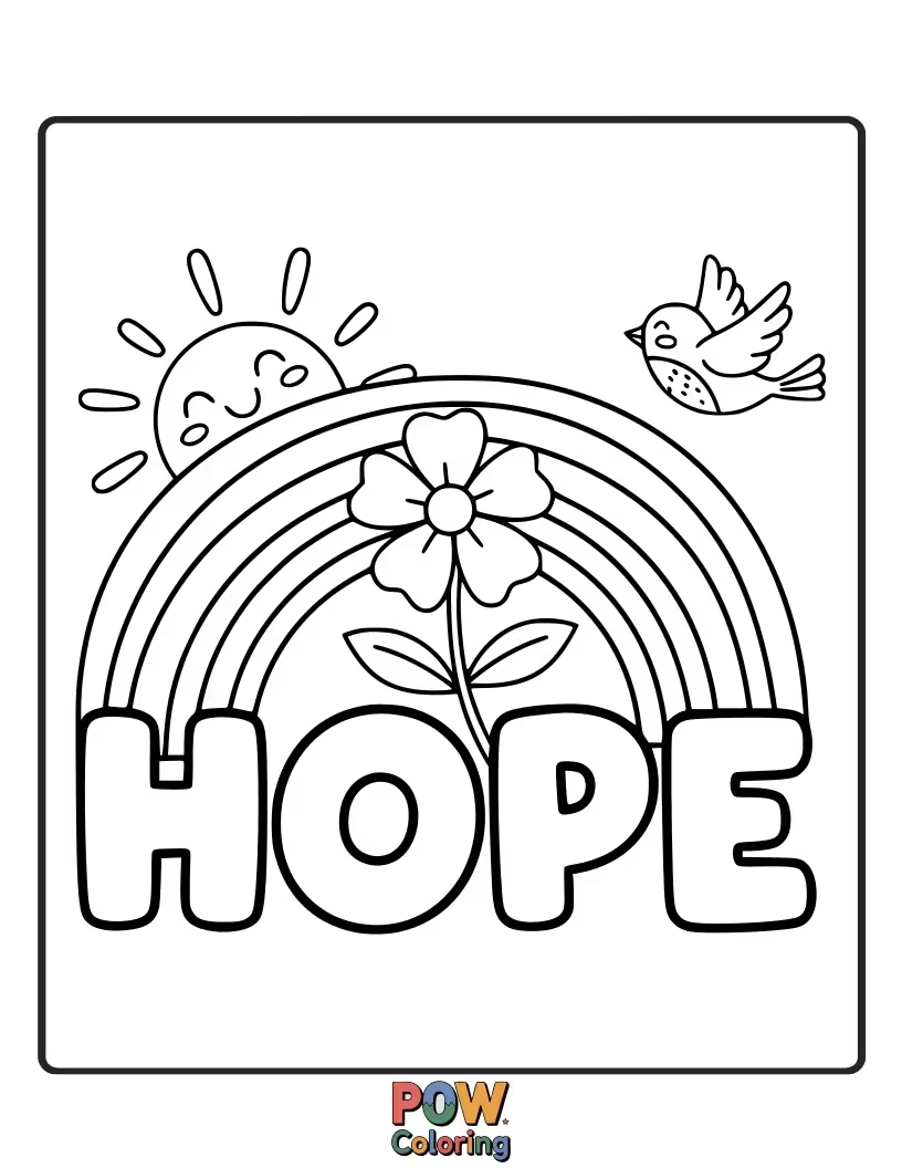 Free coloring page of A tiny seedling pushing through the soil towards the sun, symbolizing new beginnings and optimism.