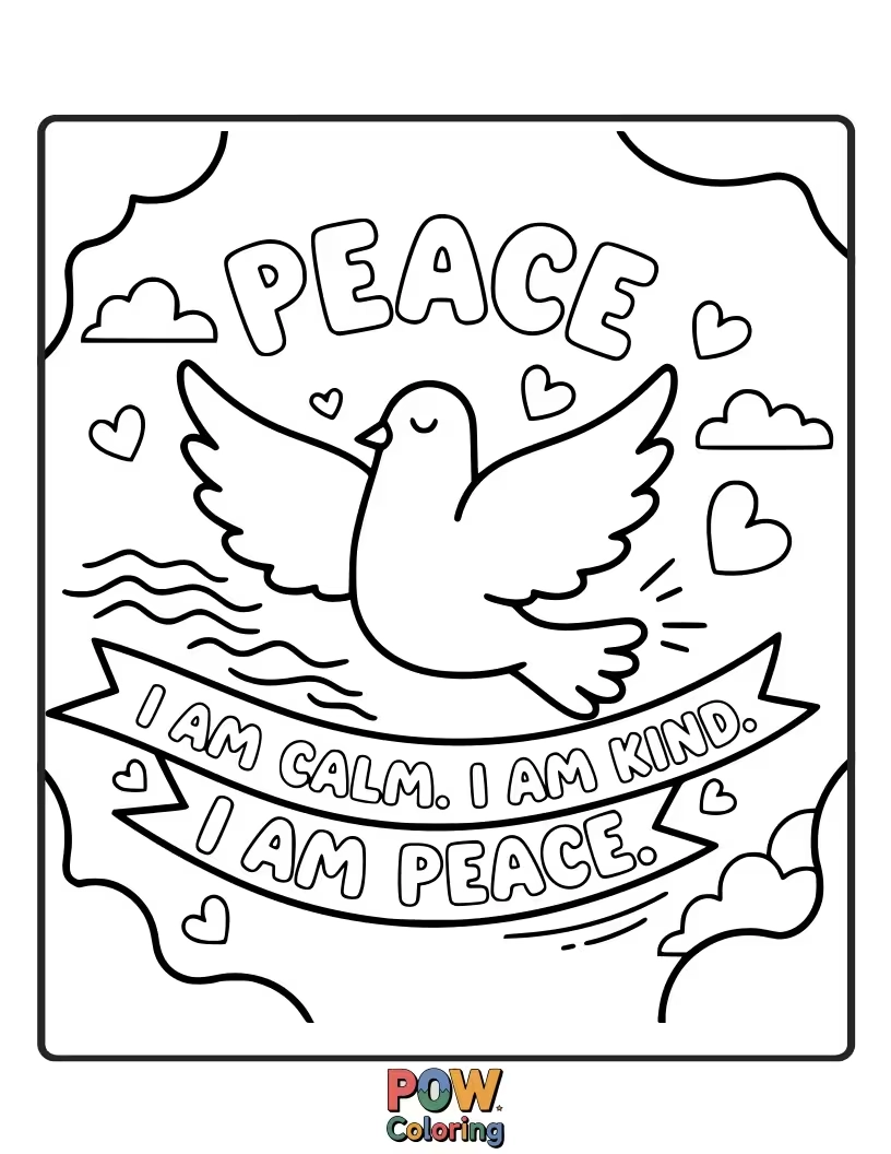 Free coloring page of A tranquil pond with graceful swans, inviting calm and serenity into your heart.