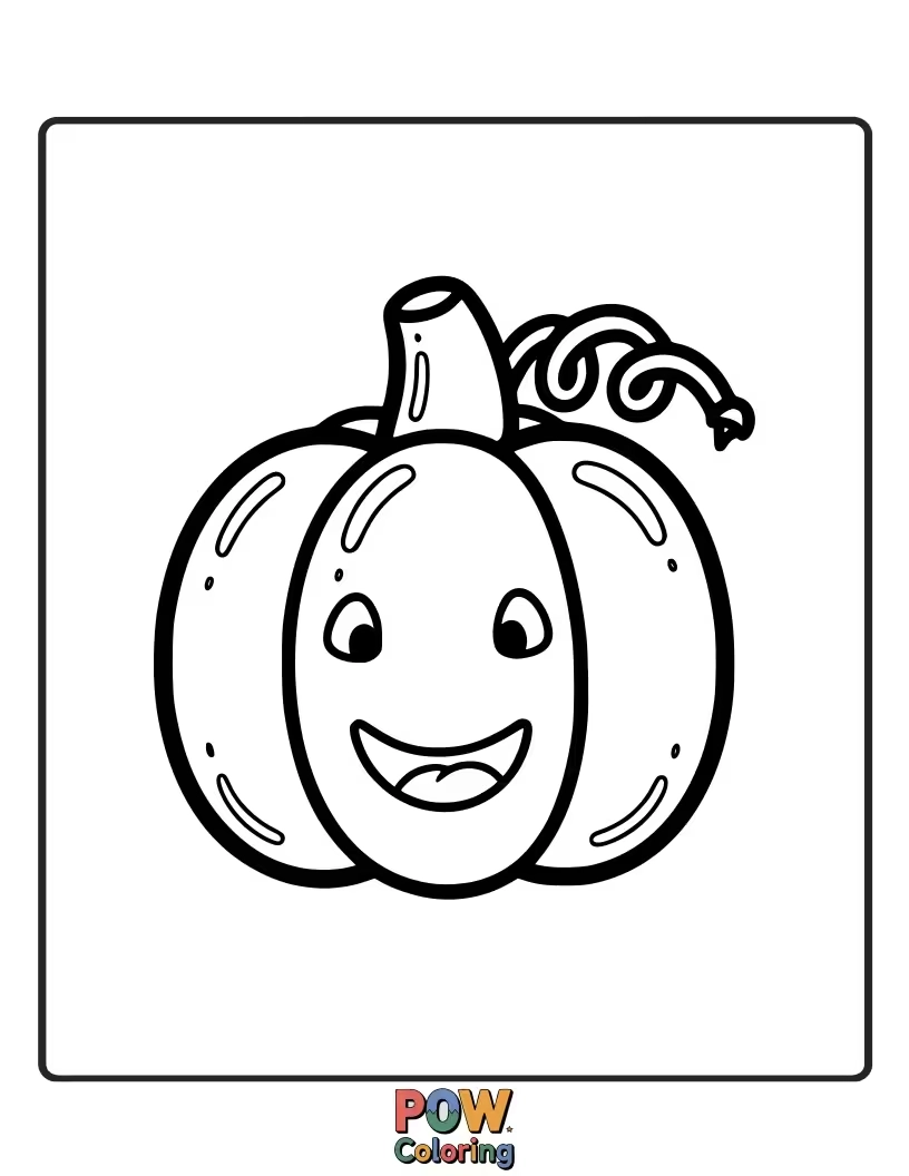Free coloring page of A playful pumpkin holding a twisty balloon animal shaped like a dog.