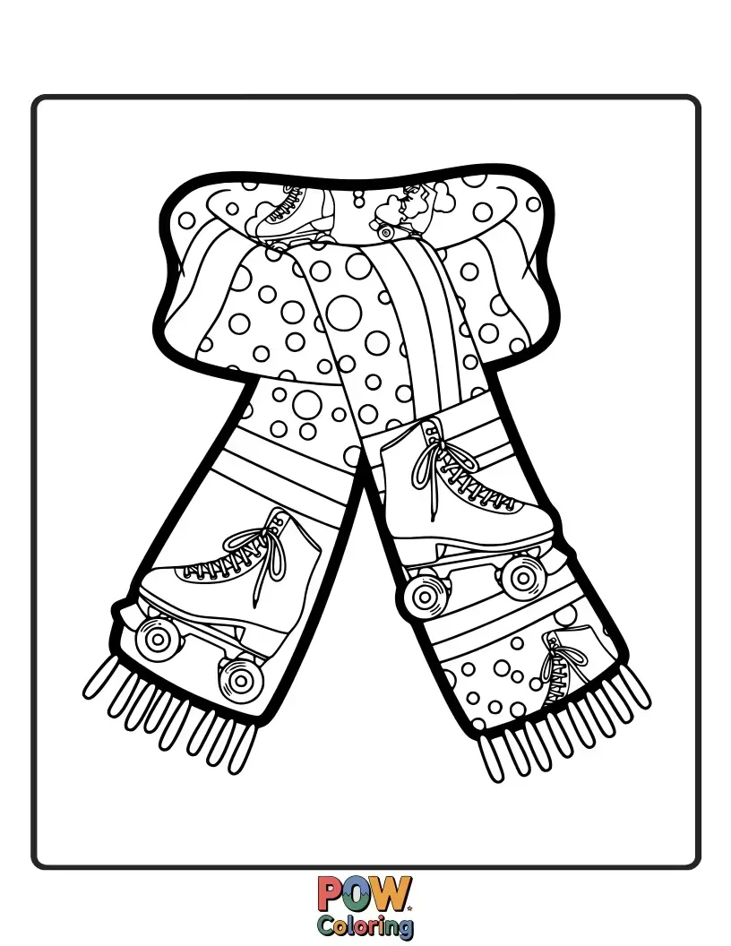 Free coloring page of A cool cat wearing sunglasses and a groovy, striped scarf. Capture the fun, vibrant vibes of a past era.