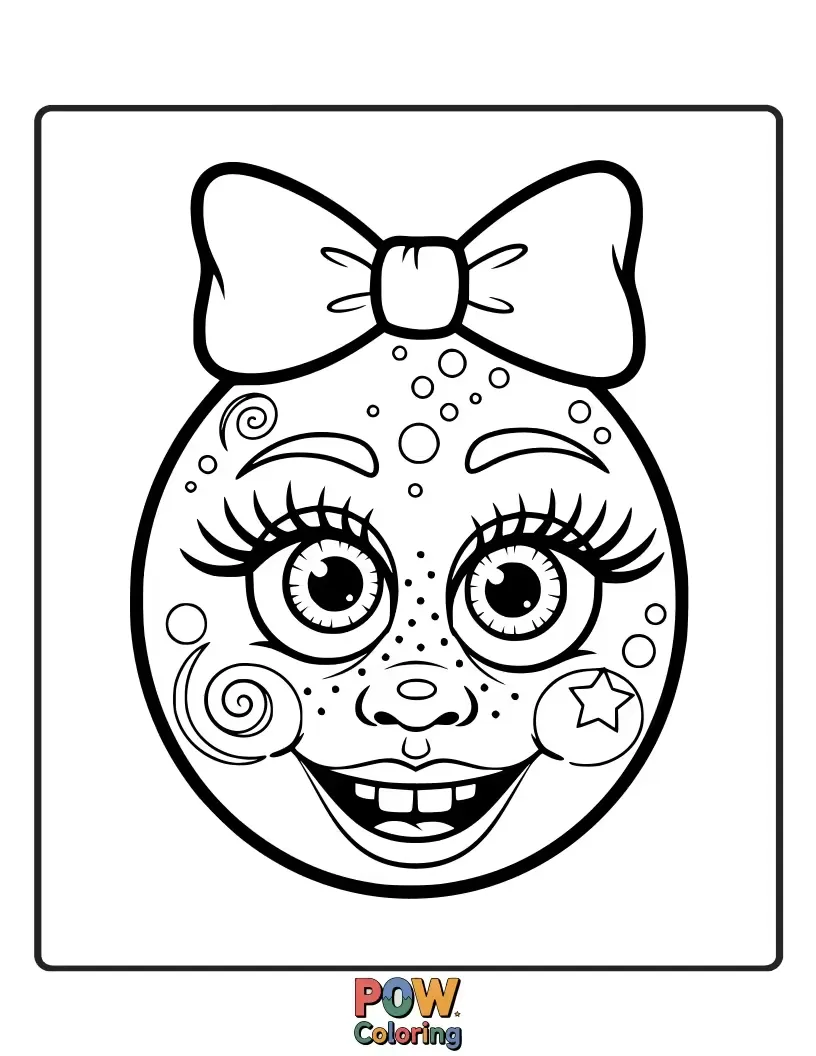 Free coloring page of A collection of funny faces with exaggerated makeup features, like giant lips and mismatched eyebrows. Guaranteed to bring laughter.