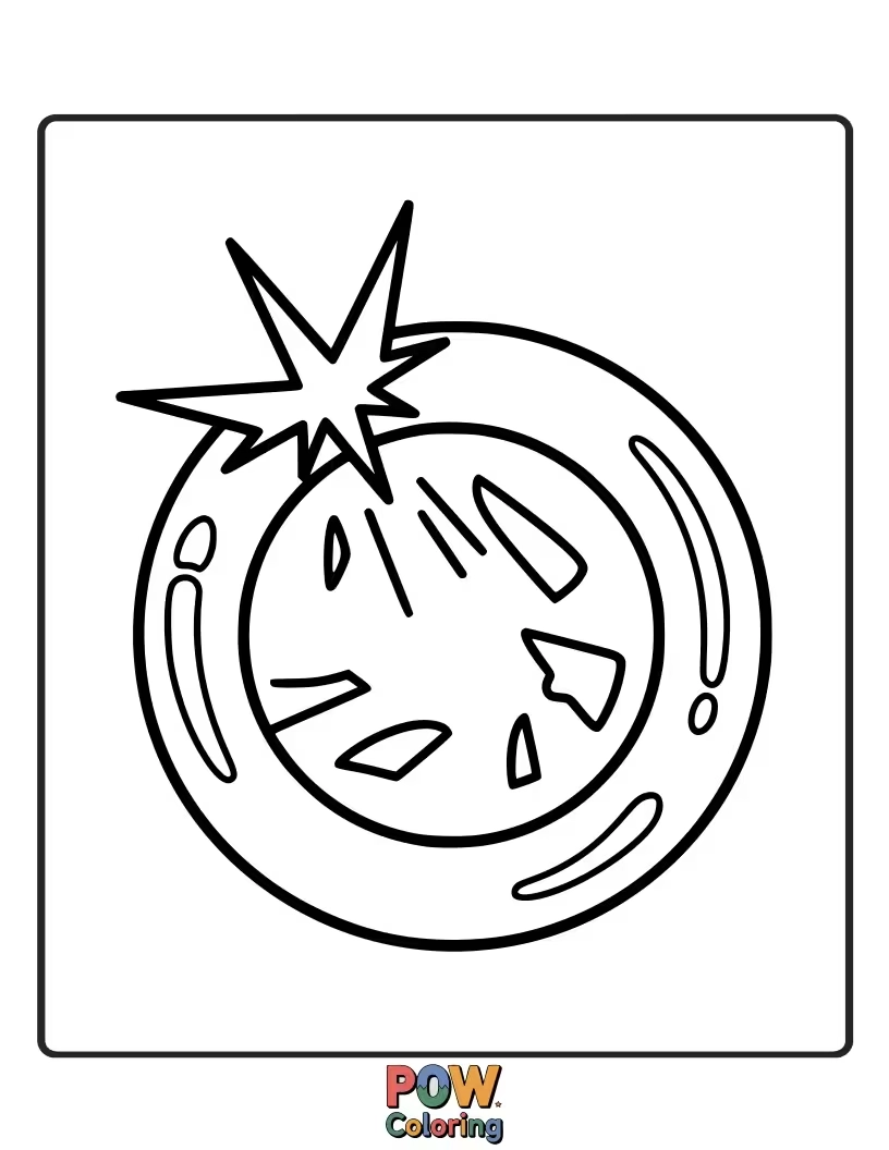 Free coloring page of Sonic is reaching for a glittering golden ring. A classic scene for coloring fun.