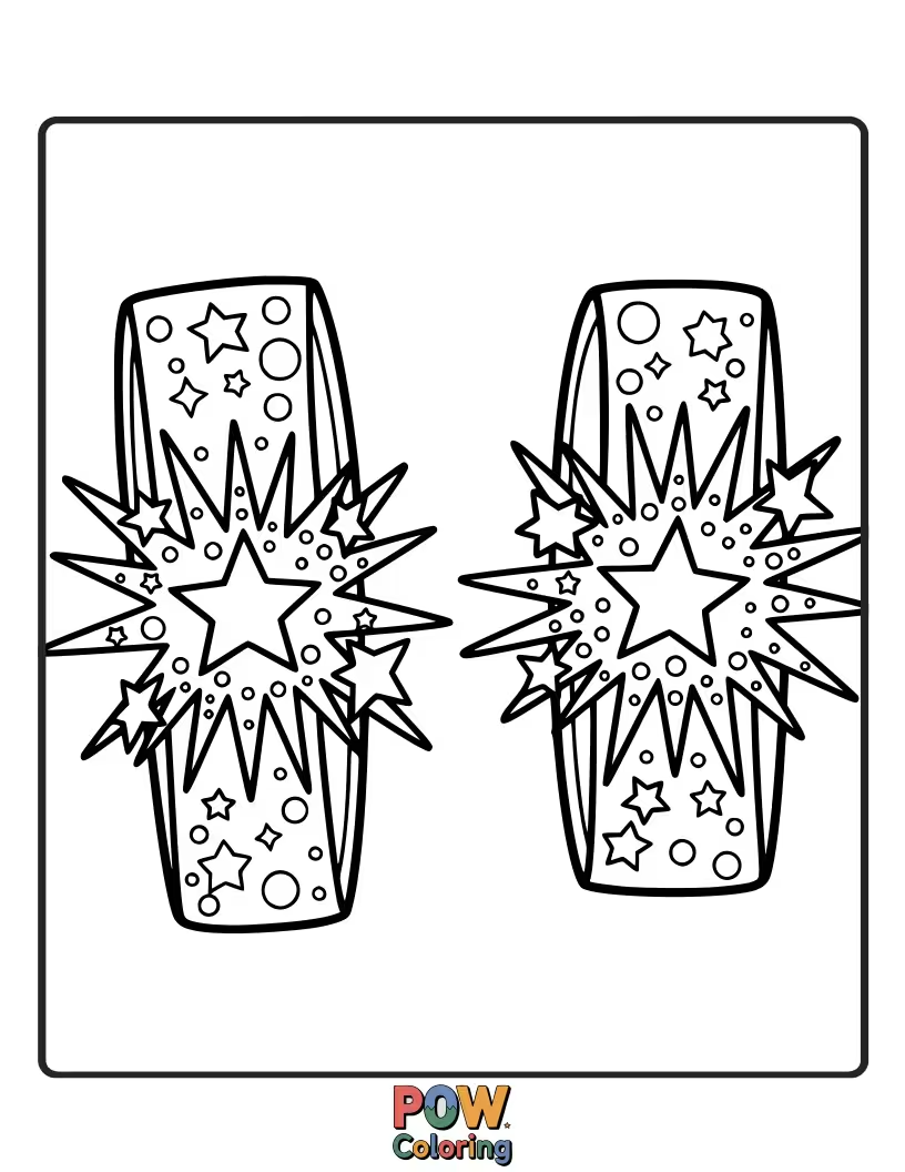Free coloring page of Radiant starbursts are the charms on this bracelet, perfect for adding a touch of dazzling energy. Bright and bold.