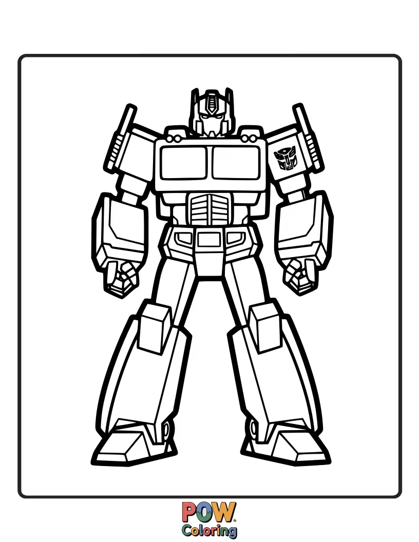 Free coloring page of Bold outlines of various Transformers, allowing for imaginative color choices and creative interpretations.