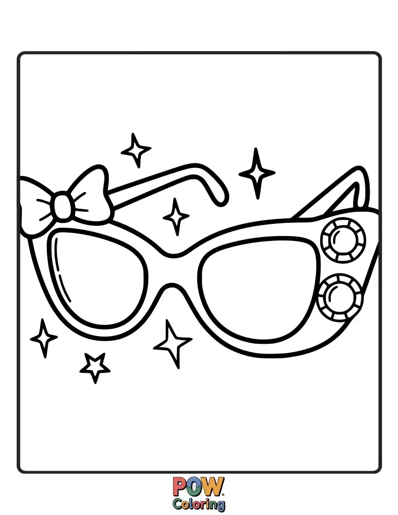 Free coloring page of Classic sunglasses with a retro flair, exuding timeless beauty and elegant style.